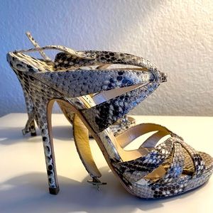 Jimmy Choo Python Strappy Heels